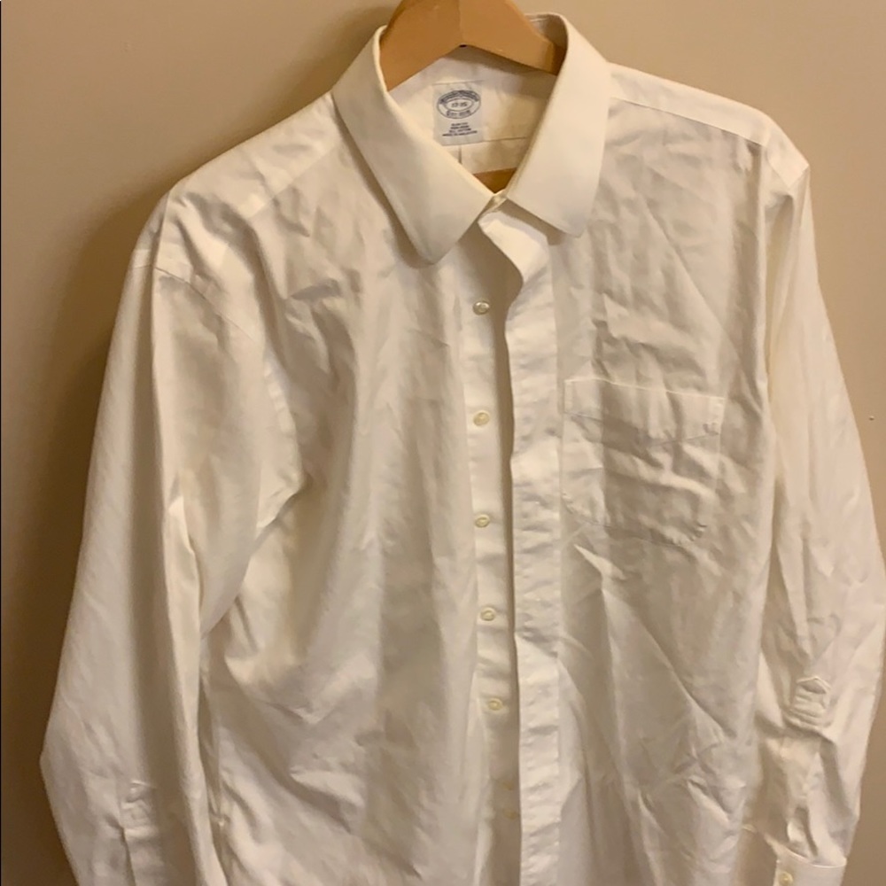 White mens Brooks Brothers dress shirt